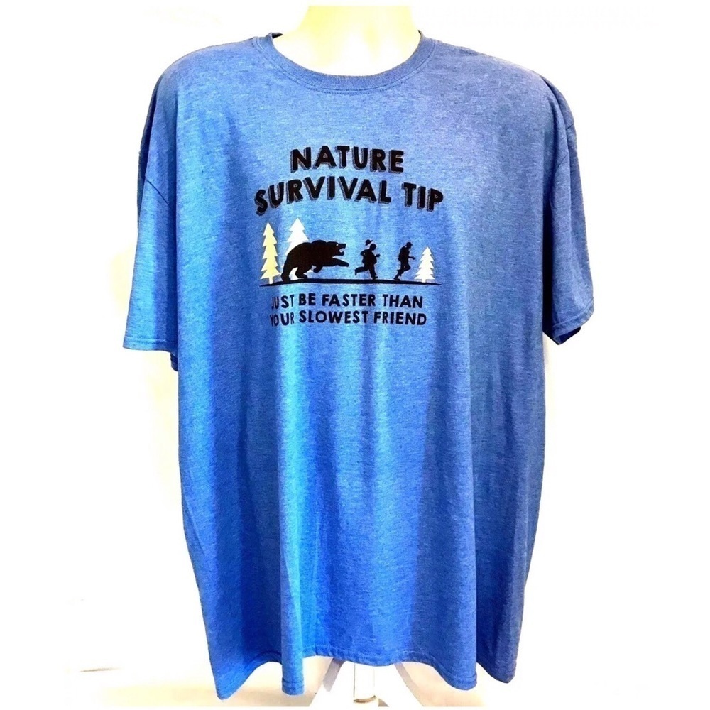 Novelty Camping Blue SS Graphic T-Shirt 3XL